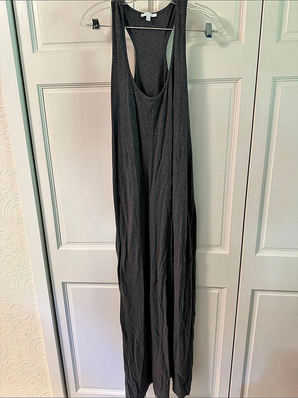 Calme Cotton Maxi Dress in Black Size XL Racerback